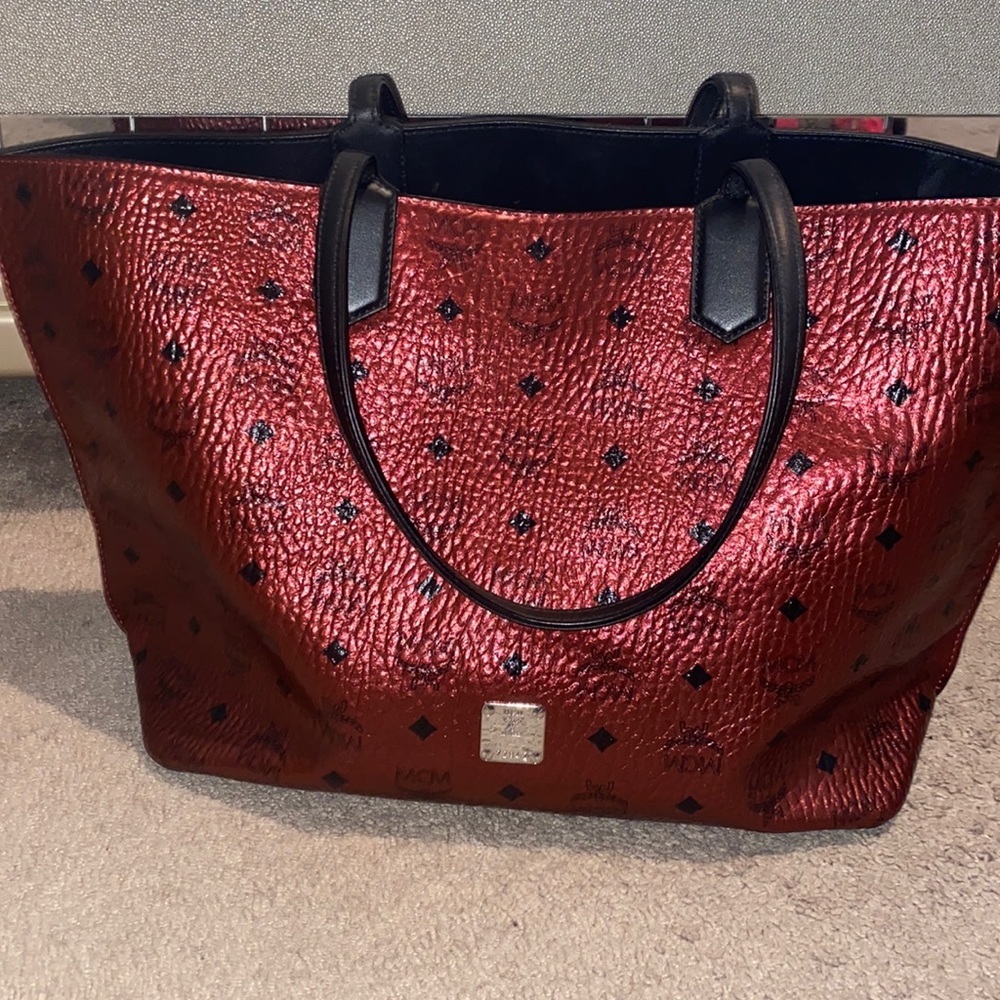 MCM Visetos Large Tote bag-Red